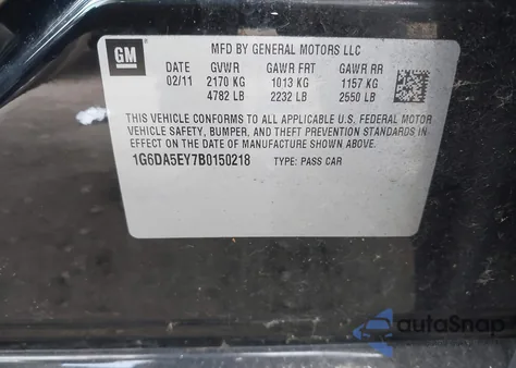 2011 Cadillac Cts Standard z USA, uszkodzony, nr VIN 1G6DA5EY7B0150218